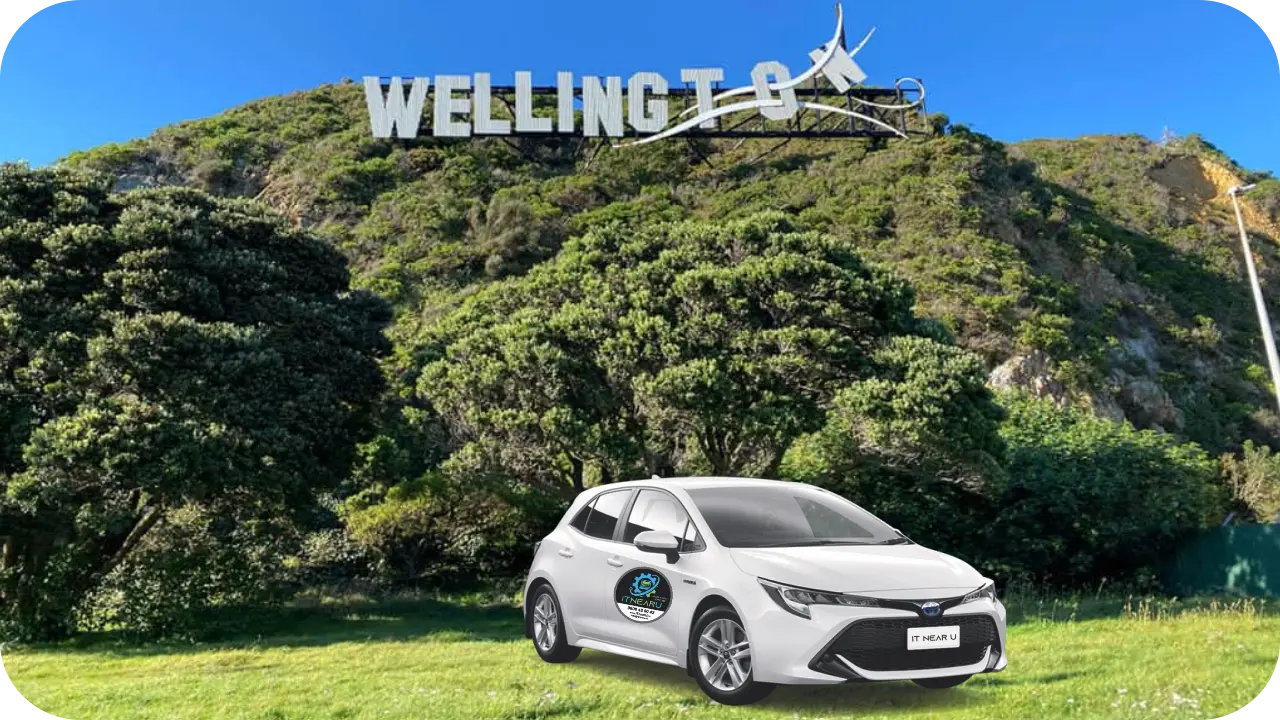 IT company near you - a tech car at the Windy Wellington sign