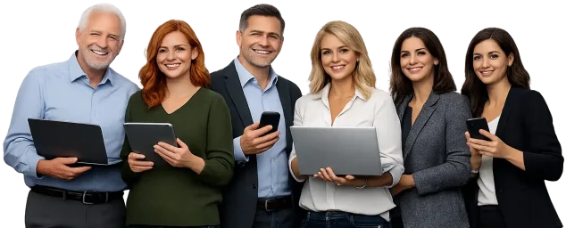 A collage of happy customers with IT NEAR U, the Computer Support & IT Services Company for Home & Business in Wellington Region, NZ.